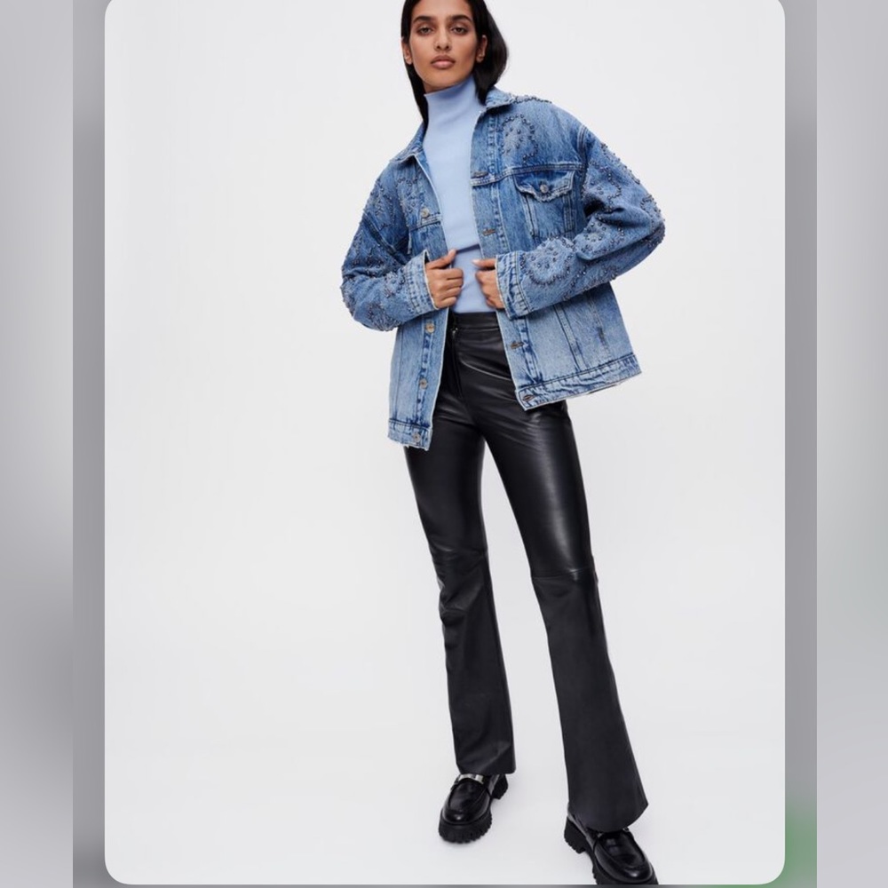 Maje Lamb Leather Trouser Pants